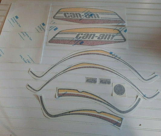 VINTAGE CAN-AM MX-2 250 FULL DECAL SET TANK SIDE COVER FENDERS CAP