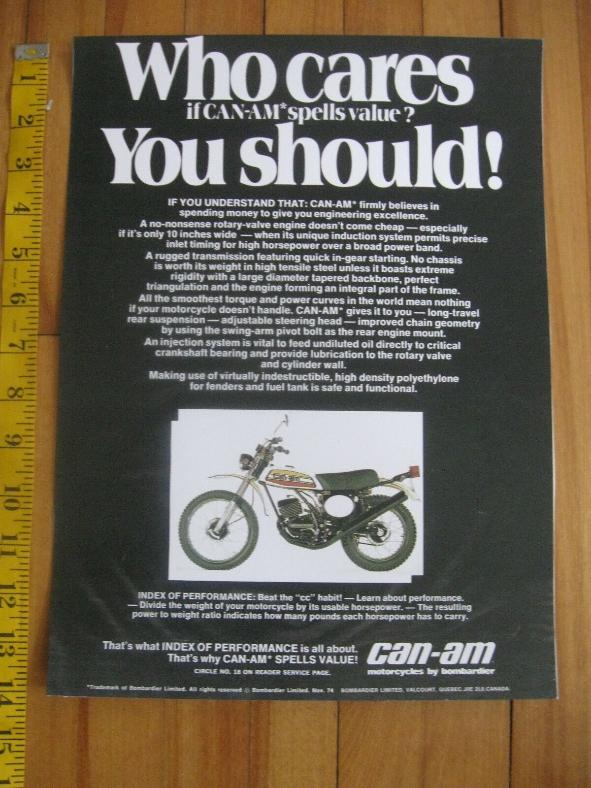CAN-AM TnT  VINTAGE GARAGE SHOP POSTER ROTAX BOMBARDIER
