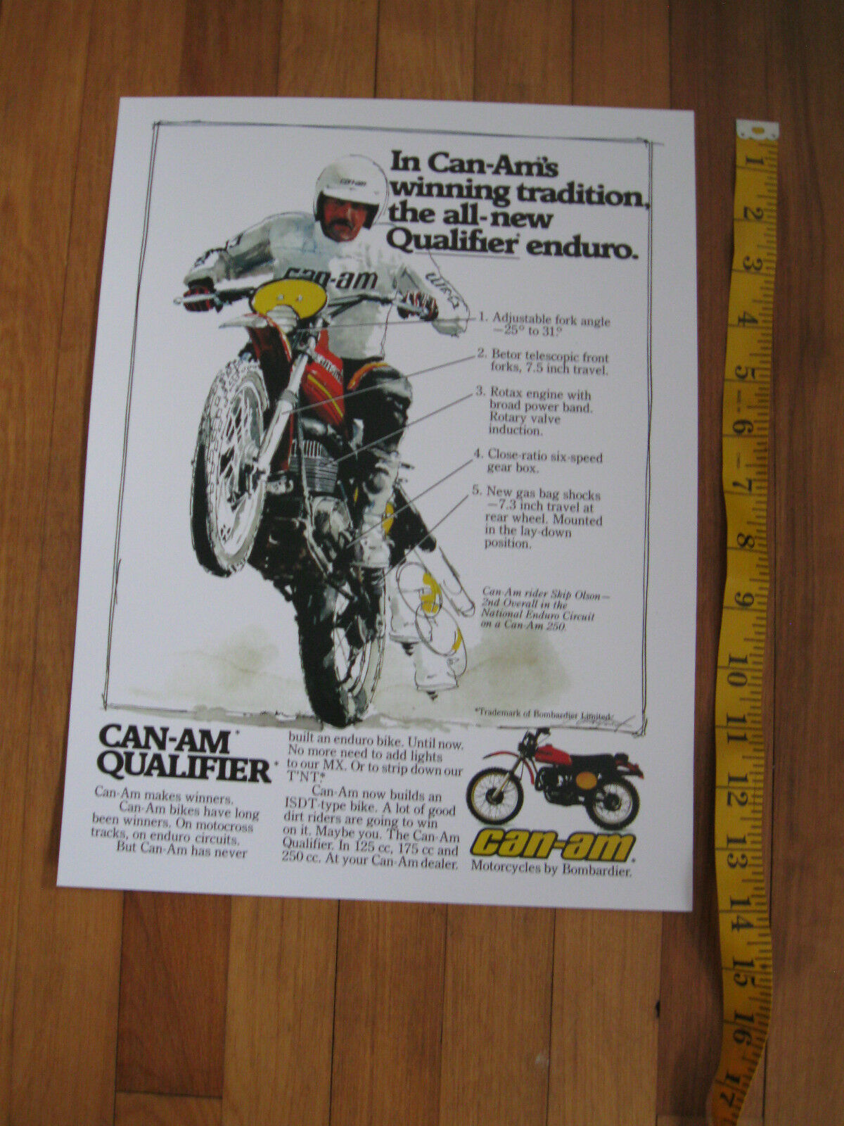 CAN-AM QUALIFIER VINTAGE GARAGE SHOP POSTER ROTAX BOMBARDIER