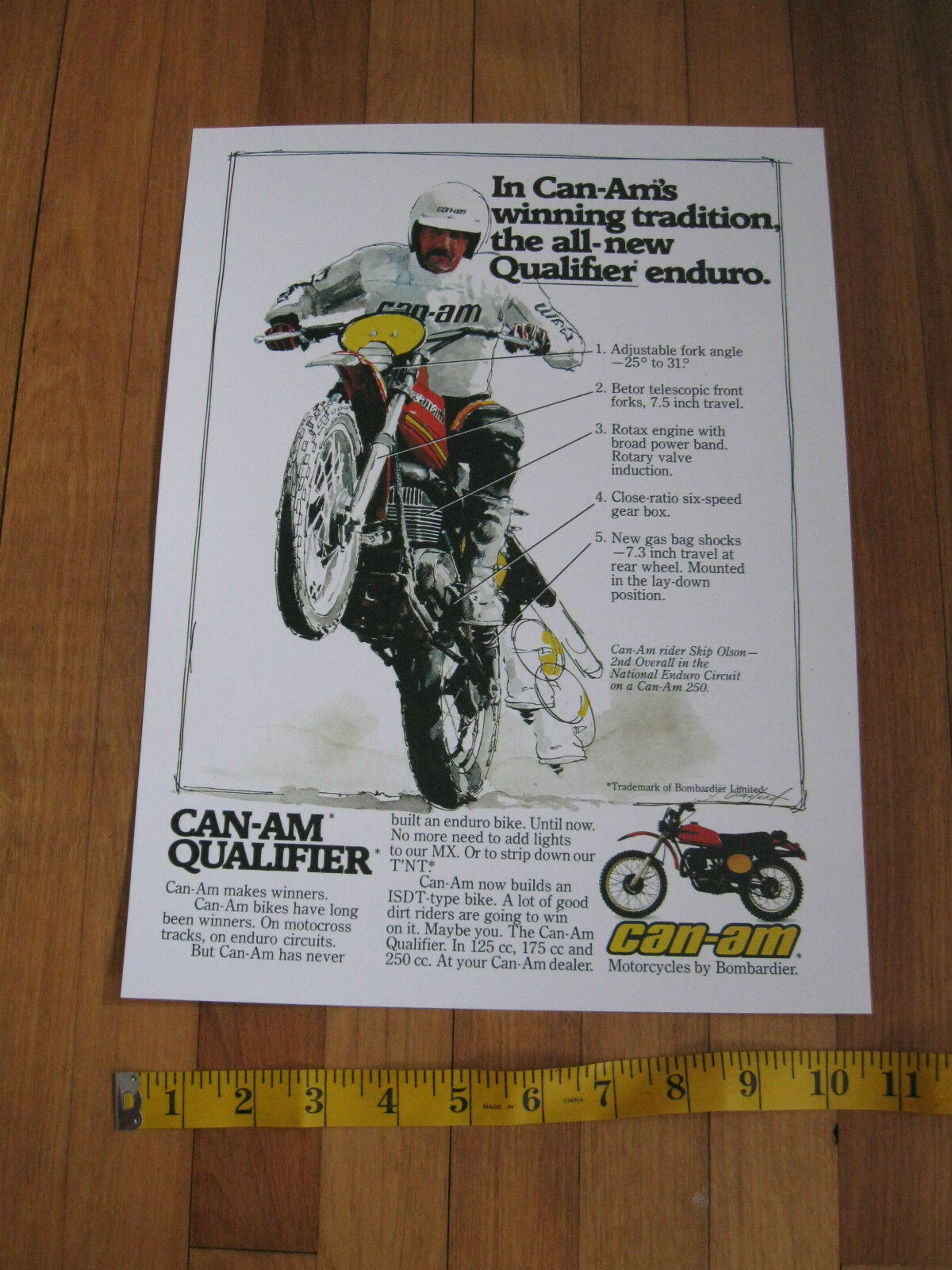 CAN-AM QUALIFIER VINTAGE GARAGE SHOP POSTER ROTAX BOMBARDIER