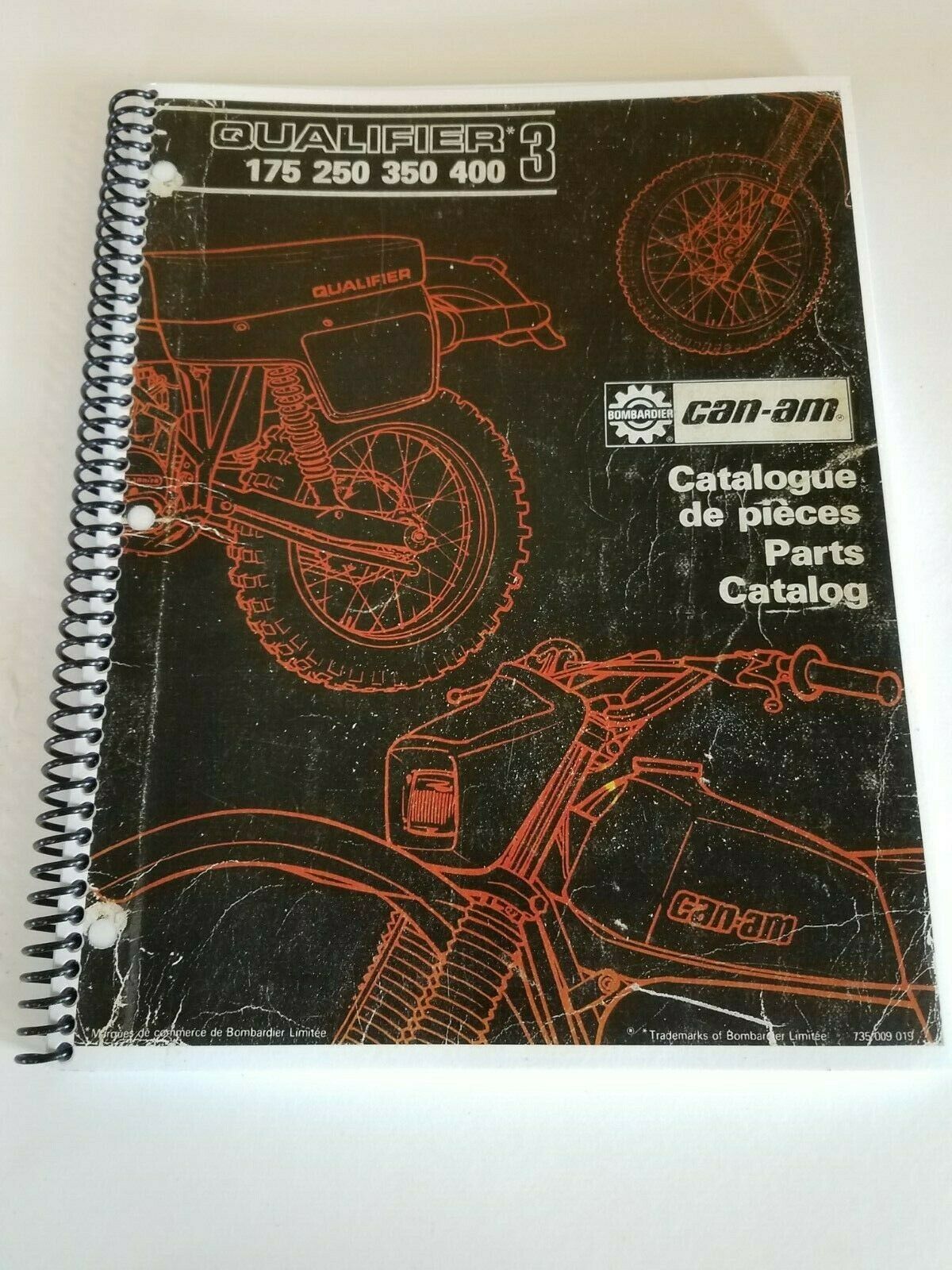 CAN-AM QUALIFIER 3 175 250 350 400 PARTS BOOK ENG + FRENCH